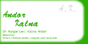 andor kalna business card